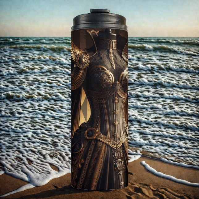 Steampunk Viktorianisch Black and Gold Empress Gow Thermosbecher (Von Creator hochgeladen)