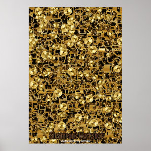 Steampunk Viktorianisch Brass Cogs & Gears Art Pos Poster