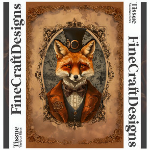 Steampunk Viktorianisch Eleganter Fuchs A4L Decoup Seidenpapier