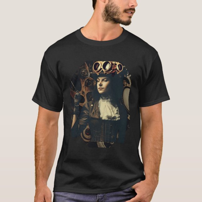 Steampunk Viktorianisch Fantasy Gothic T-Shirt (Vorderseite)
