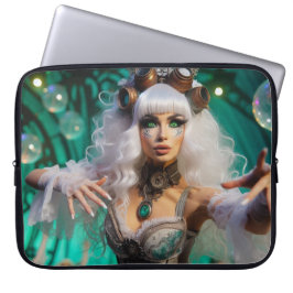 Steampunk Viktorianisch Futuristic Green Dancer Laptopschutzhülle