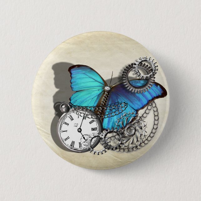 Steampunk Viktorianisch Gears Button (Vorderseite)
