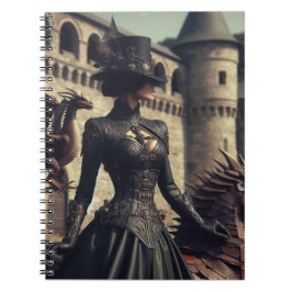 Steampunk Viktorianisch Industrial Lady Dragon Rid Notizblock