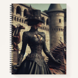 Steampunk Viktorianisch Industrial Lady Dragon Rid Notizbuch