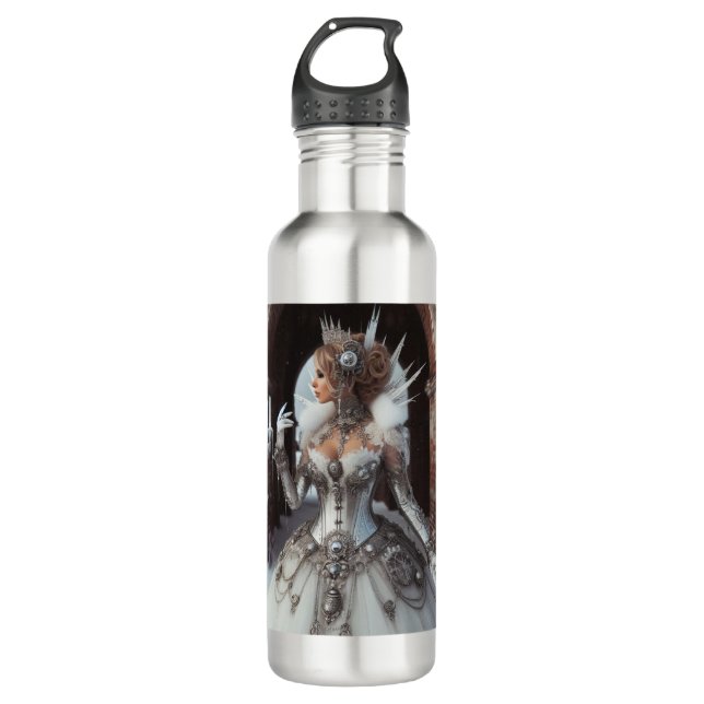 Steampunk Viktorianisch Industrial Winter Ice Quee Edelstahlflasche (Vorderseite)