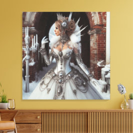 Steampunk Viktorianisch Industrial Winter Ice Quee Leinwanddruck