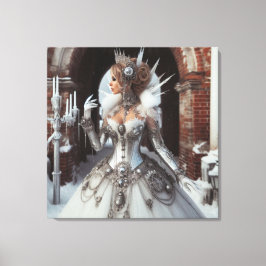 Steampunk Viktorianisch Industrial Winter Ice Quee Leinwanddruck