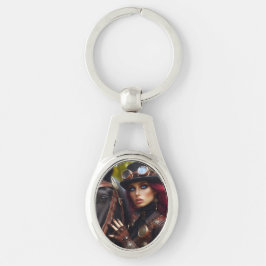 Steampunk Viktorianisch Lady Dark Rider Schlüsselanhänger