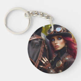 Steampunk Viktorianisch Lady Dark Rider Schlüsselanhänger