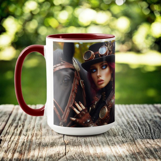Steampunk Viktorianisch Lady Dark Rider Tasse (Von Creator hochgeladen)