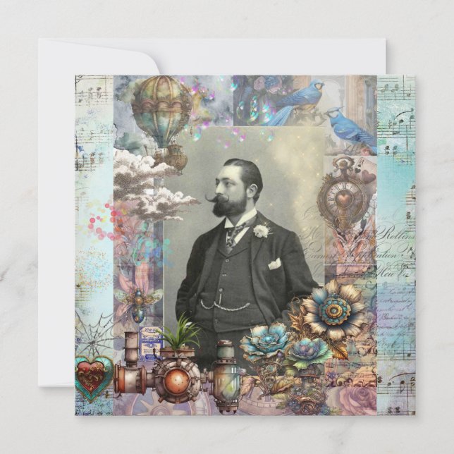 Steampunk Viktorianisch Man und sein Traum Danke (Vorderseite)