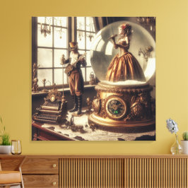 Steampunk Viktorianisch Music Snow Globe Performer Leinwanddruck