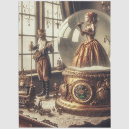 Steampunk Viktorianisch Music Snow Globe Performer Seidenpapier