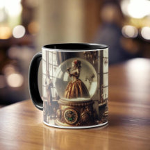 Steampunk Viktorianisch Music Snow Globe Performer