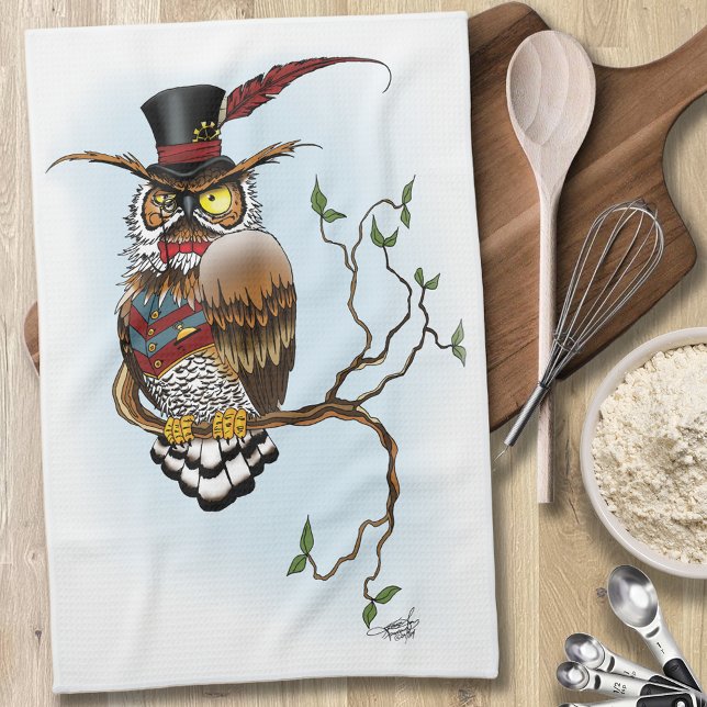 Steampunk Viktorianisch Owl Geschirrtuch (Von Creator hochgeladen)