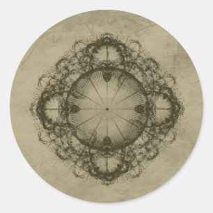 Steampunk Viktorianische Designkunst Runder Aufkleber