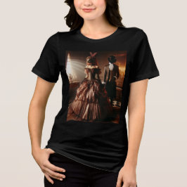 Steampunk viktorianische Fantasy-Art Masquerade  Tri-Blend Shirt