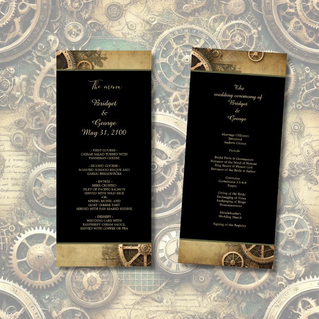 Steampunk viktorianische Zahnrad-Hochzeit Programm (Von Creator hochgeladen)