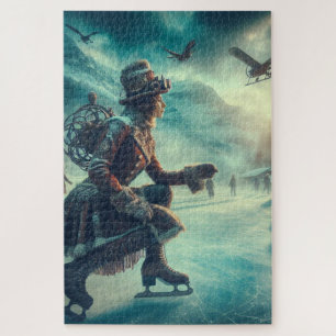 Steampunk viktorianischer Fantasy-Winter-Bote