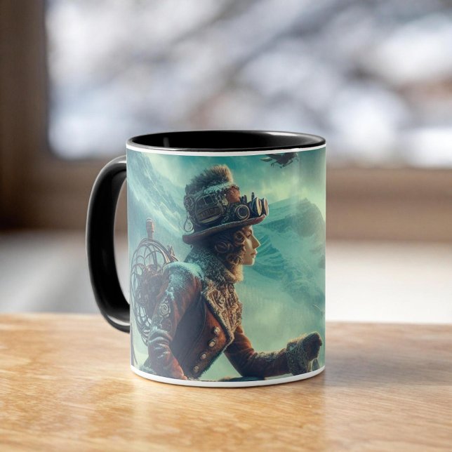 Steampunk viktorianischer Fantasy-Winterbote Tasse (Von Creator hochgeladen)