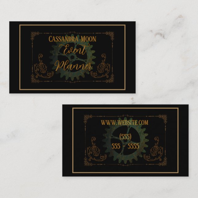 Steampunk Vintag Antique Visitenkarte (Vorne/Hinten)