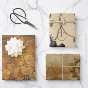 Steampunk Vintag Collection Geschenkpapier Set