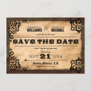 Steampunk Vintag Look Save the Date