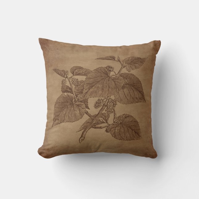 Steampunk Vintag Mulberry Gravur Kissen (Vorderseite)