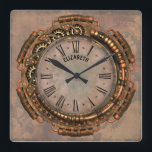 Steampunk Vintag Rusty Art Deco Uhr<br><div class="desc">Steampunk Vintag Rusty Art Deco Uhr in allen Tönen braun,  rosa,  orange und gold. Sie können ihn mit Ihrem Namen anpassen oder leer verlassen</div>