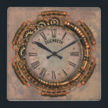 Steampunk Vintag Rusty Art Deco Uhr<br><div class="desc">Steampunk Vintag Rusty Art Deco Uhr in allen Tönen braun, rosa, orange und gold. Sie können ihn mit Ihrem Namen anpassen oder leer verlassen</div>