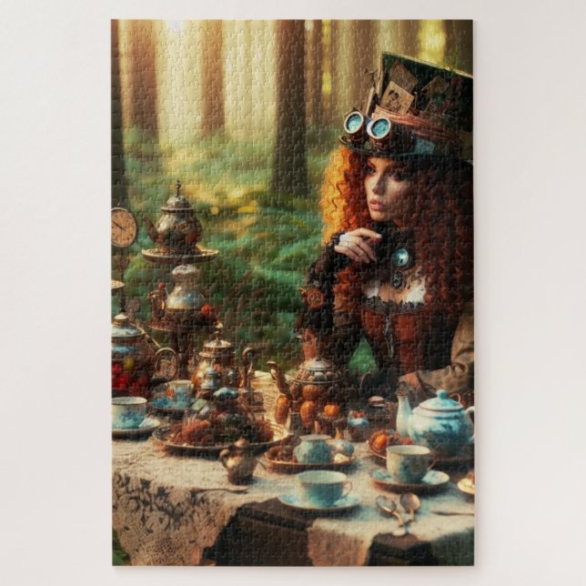 Steampunk Vintag Viktorianisch Lady Mad Hatter (Vertikal)