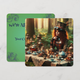 Steampunk Vintag Viktorianisch Lady Mad Hatter Einladung