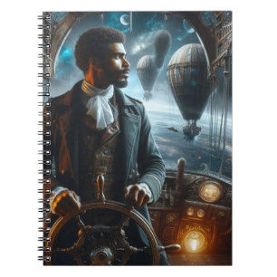 Steampunk Vintag Viktorianisch Space Air Captain Notizblock