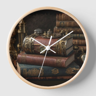 Steampunk-Vintage-Bücher Uhr
