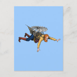 Steampunk-Vintage-Flugmaschine Postkarte