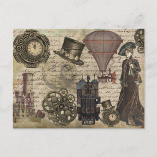 Steampunk Vintage Industrial Postkarte