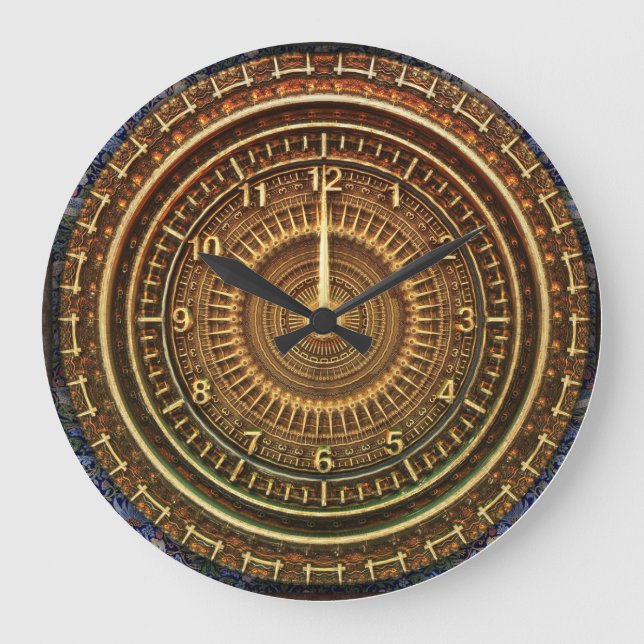Steampunk-Vintage metallische Wall-Uhr Große Wanduhr (Vorderseite)