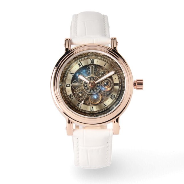 Steampunk-Vintage Uhr - elegantes mechanisches Get (Vorderseite)