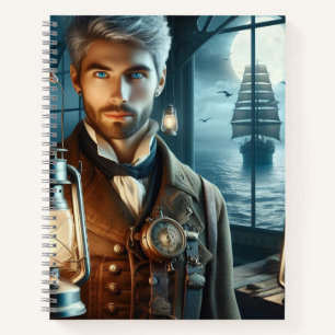 Steampunk-Vintage-Victorian-Leuchtturmwärter Notizbuch