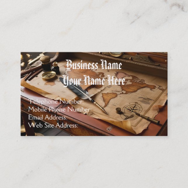 Steampunk Vintage Vieux Monde Thème Carte (Devant)