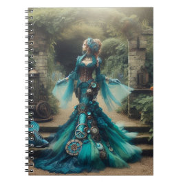Steampunk Vintage Viktorianische Lady Aquamarin Me Notizblock