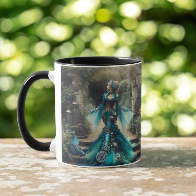 Steampunk Vintage Viktorianische Lady Aquamarin Me Tasse (Von Creator hochgeladen)