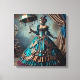Steampunk Vintage Viktorianische Lady Circus Perfo Leinwanddruck