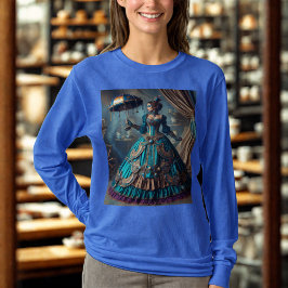 Steampunk Vintage Viktorianische Lady Circus Perfo T-Shirt