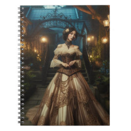 Steampunk Vintage Viktorianische Mondlicht Lady Notizblock