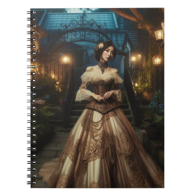 Steampunk Vintage Viktorianische Mondlicht Lady Notizblock (Vorderseite)