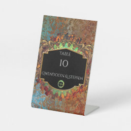 Steampunk Vintage Wedding Personalisierte Tischnum Sockelschild