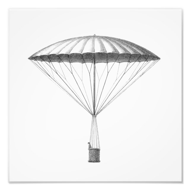 Steampunk Vintager Heißluftballon Zeichnend Fotodruck (Vorne)