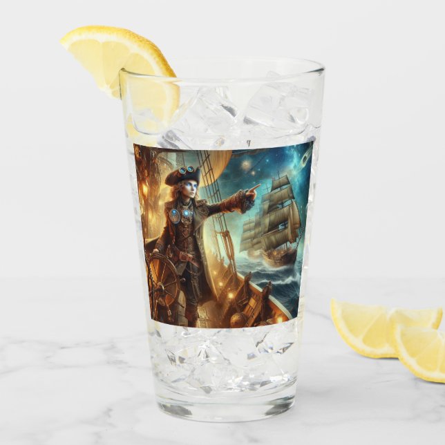 Steampunk Vintager Viktorianischer Ozeanraum Glas (Vorderseite Ice)