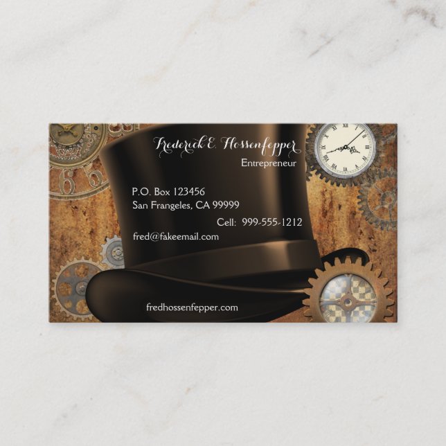 Steampunk Visitenkarten (Fronten-und Visitenkarte (Vorderseite)